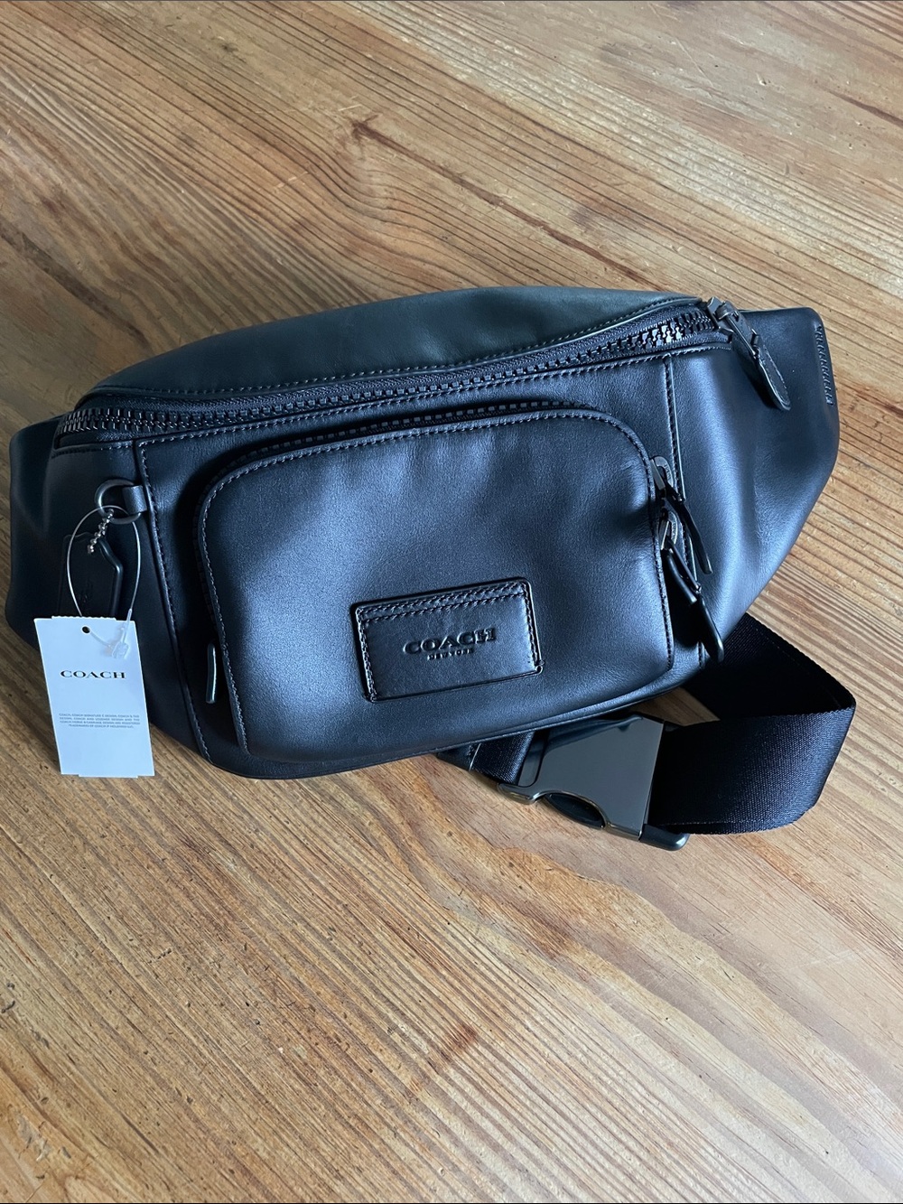 COACH Track Belt Bag - Brand New With Tags in Black Leather style #C2716